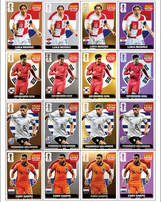 Variantes Extra Sticker: Modrić · Son · Valverde · Gakpo